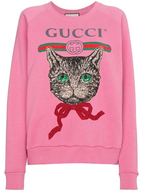 gucci blue cat faces sweater|gucci pink cat sweatshirt.